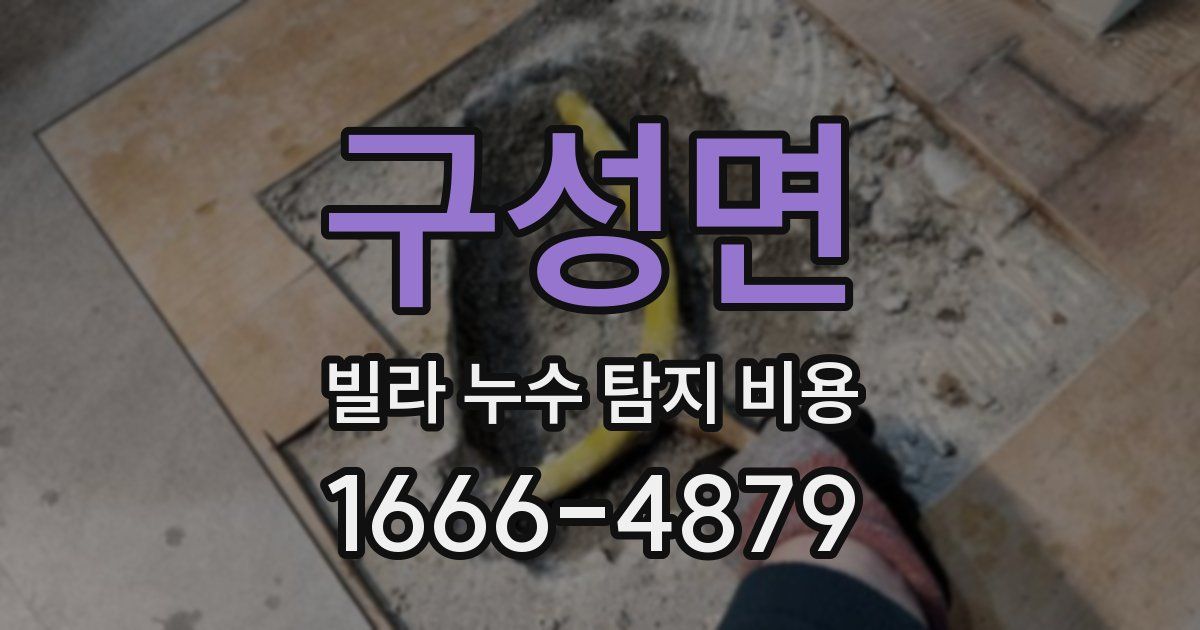 구성면 빌라 누수 탐지 비용