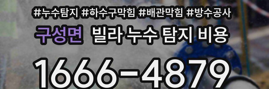 구성면 빌라 누수 탐지 비용