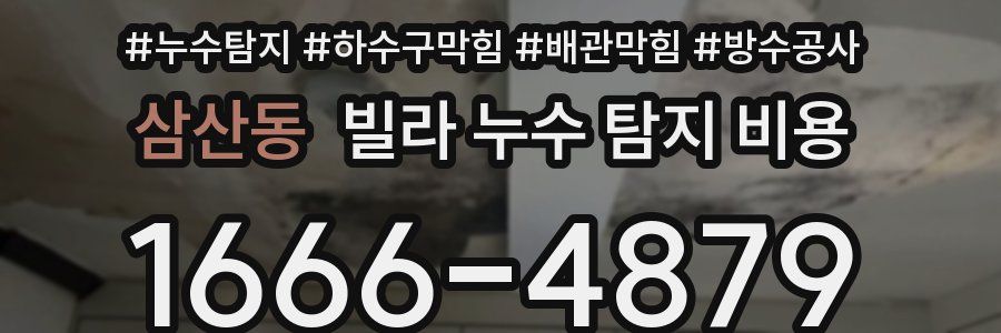 삼산동 빌라 누수 탐지 비용