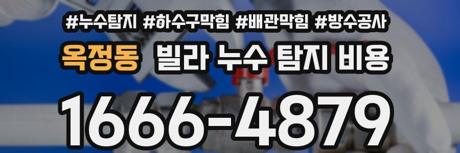 옥정동 빌라 누수 탐지 비용