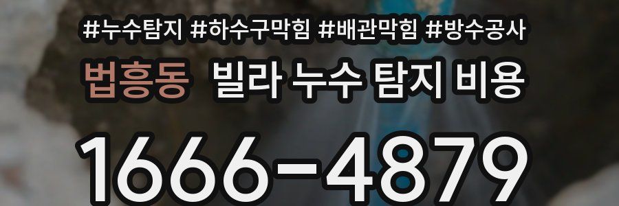 법흥동 빌라 누수 탐지 비용