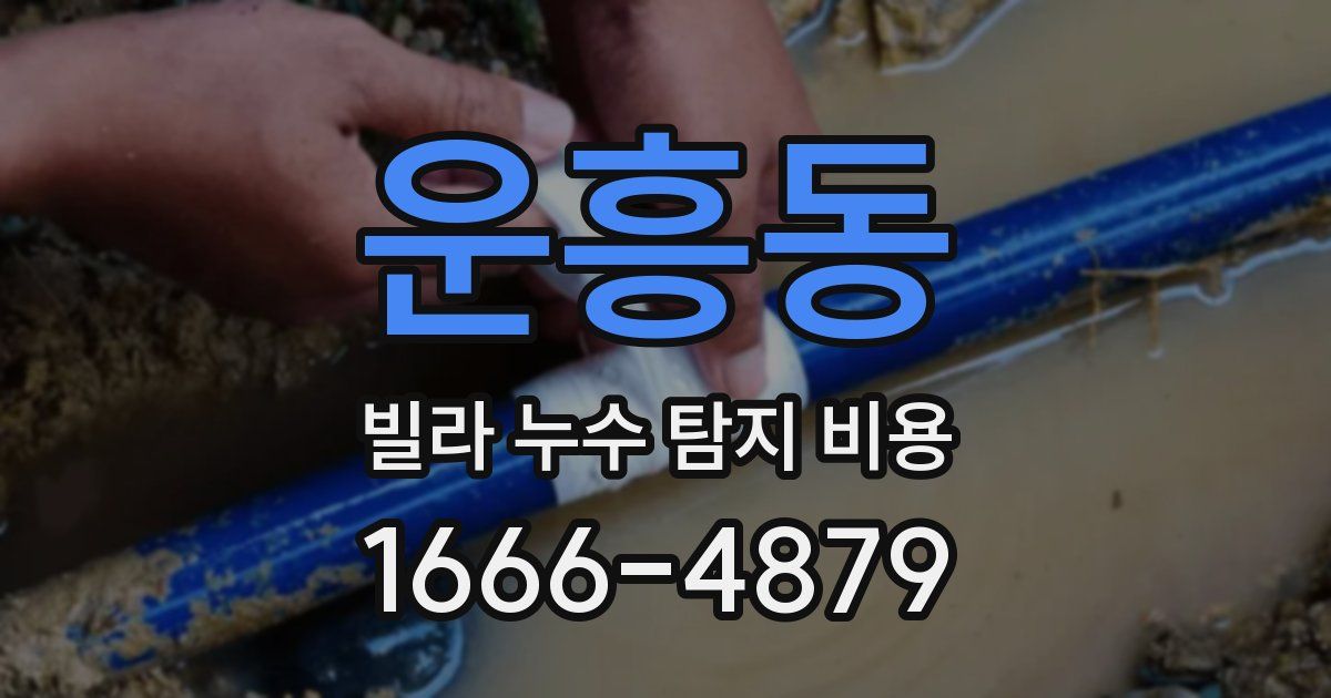 운흥동 빌라 누수 탐지 비용