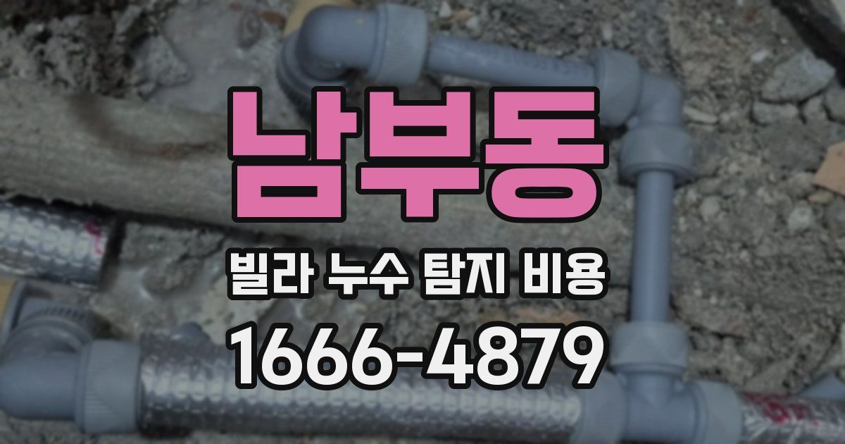 남부동 빌라 누수 탐지 비용