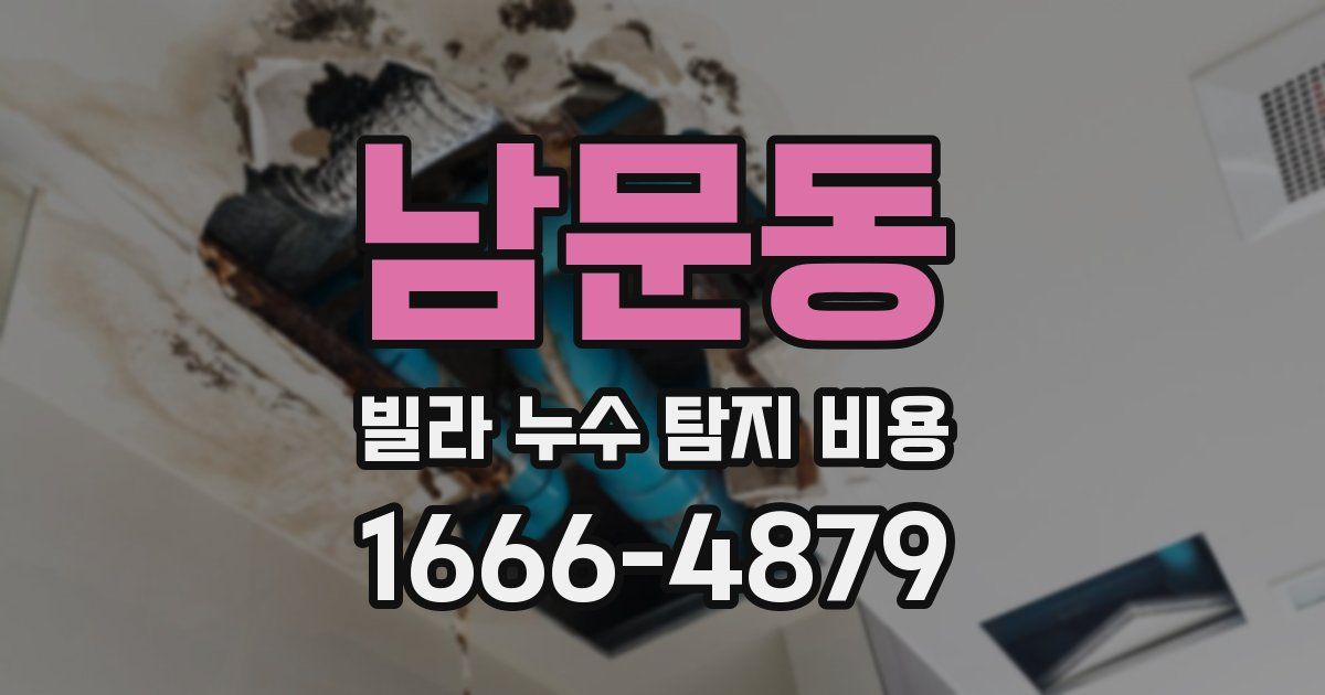 남문동 빌라 누수 탐지 비용