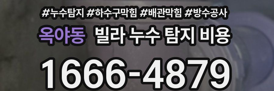 옥야동 빌라 누수 탐지 비용