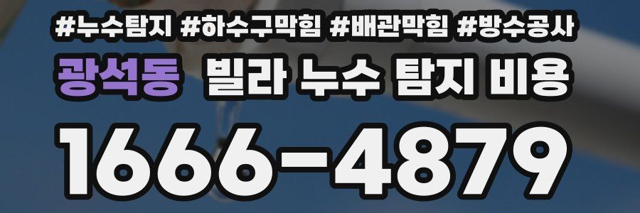 광석동 빌라 누수 탐지 비용