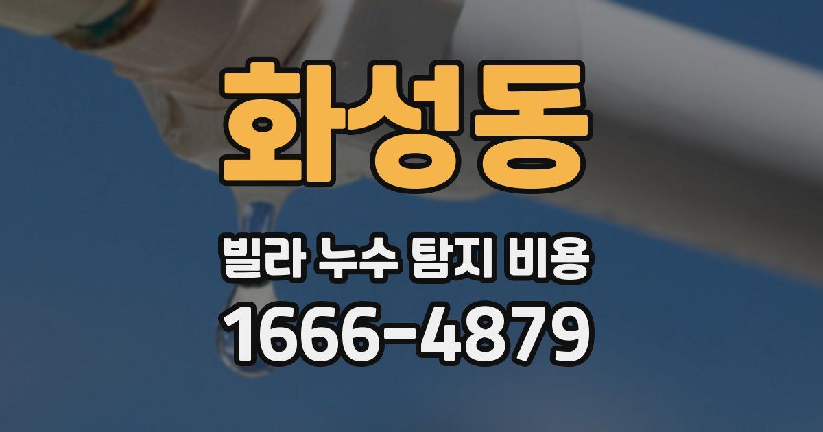 화성동 빌라 누수 탐지 비용