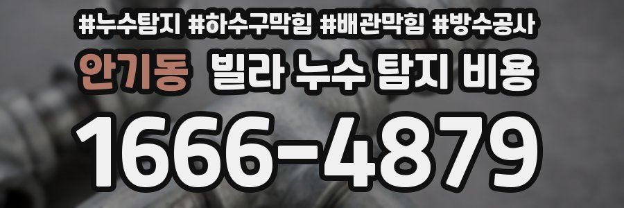 안기동 빌라 누수 탐지 비용