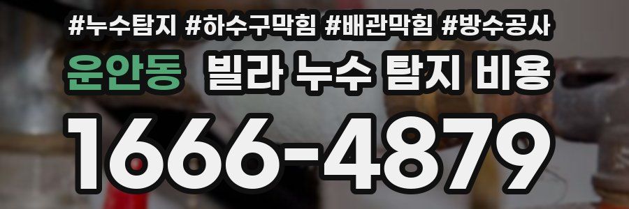 운안동 빌라 누수 탐지 비용
