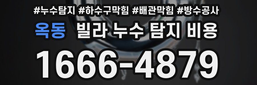 옥동 빌라 누수 탐지 비용