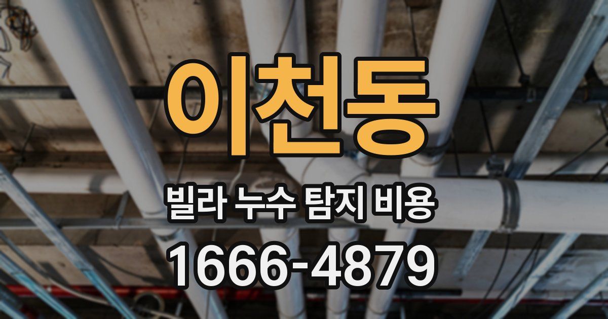 이천동 빌라 누수 탐지 비용