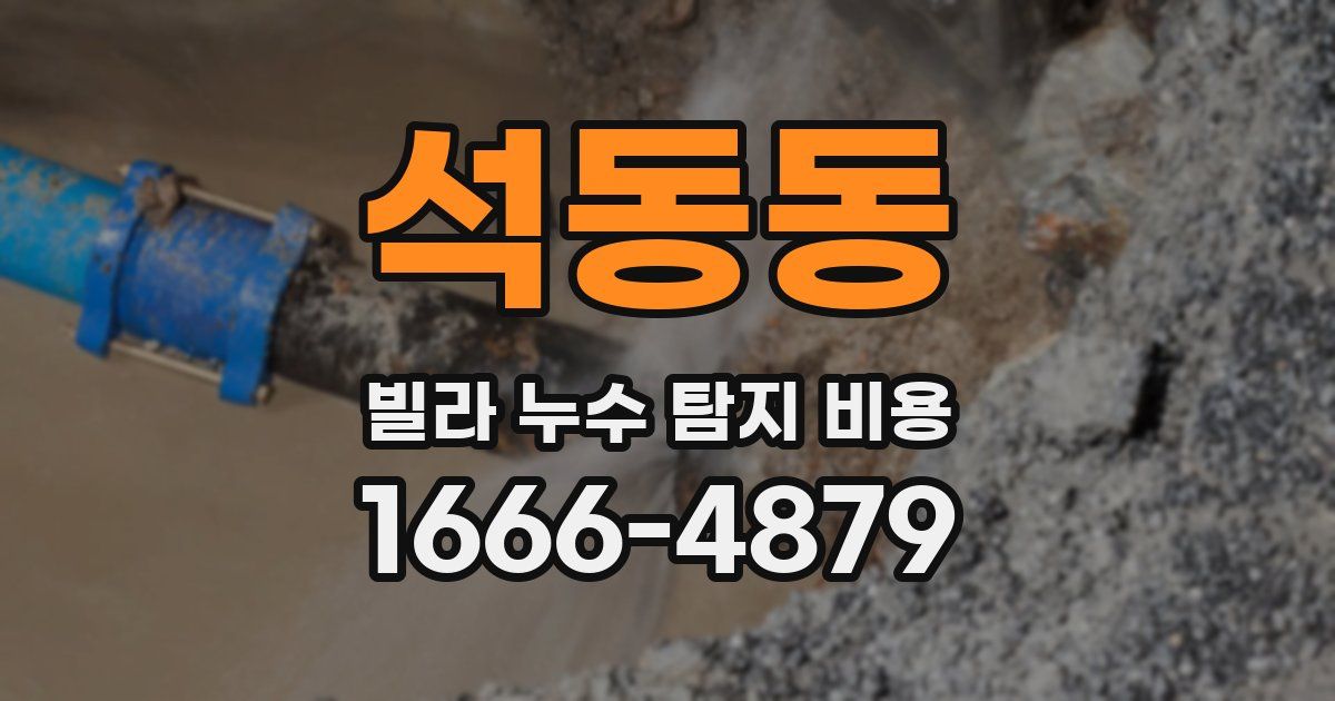 석동동 빌라 누수 탐지 비용
