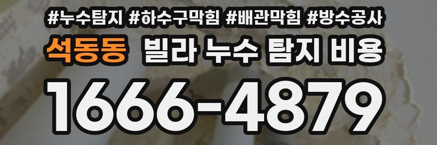 석동동 빌라 누수 탐지 비용