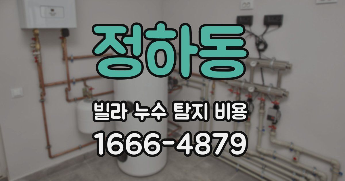 정하동 빌라 누수 탐지 비용