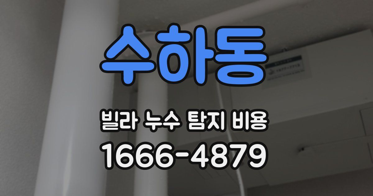 수하동 빌라 누수 탐지 비용