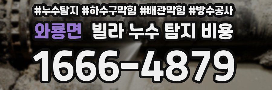 와룡면 빌라 누수 탐지 비용
