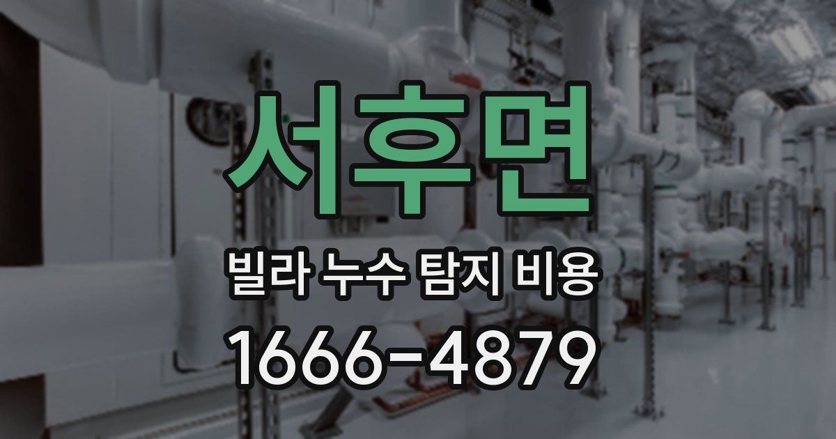 서후면 빌라 누수 탐지 비용