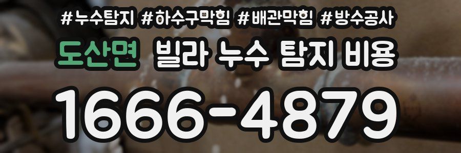 도산면 빌라 누수 탐지 비용