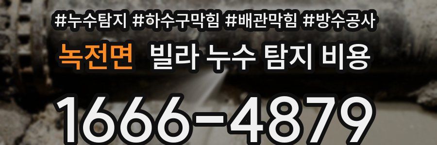 녹전면 빌라 누수 탐지 비용