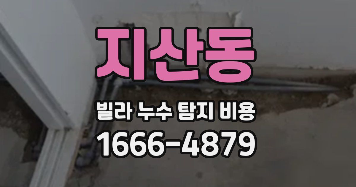 지산동 빌라 누수 탐지 비용