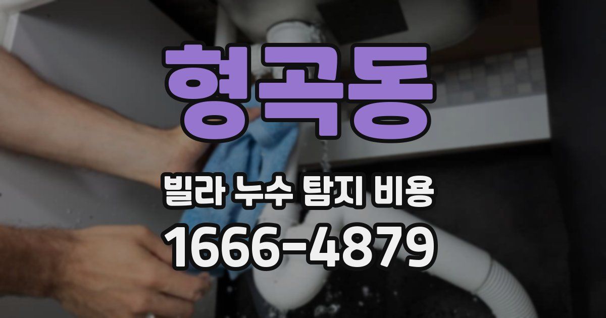 형곡동 빌라 누수 탐지 비용