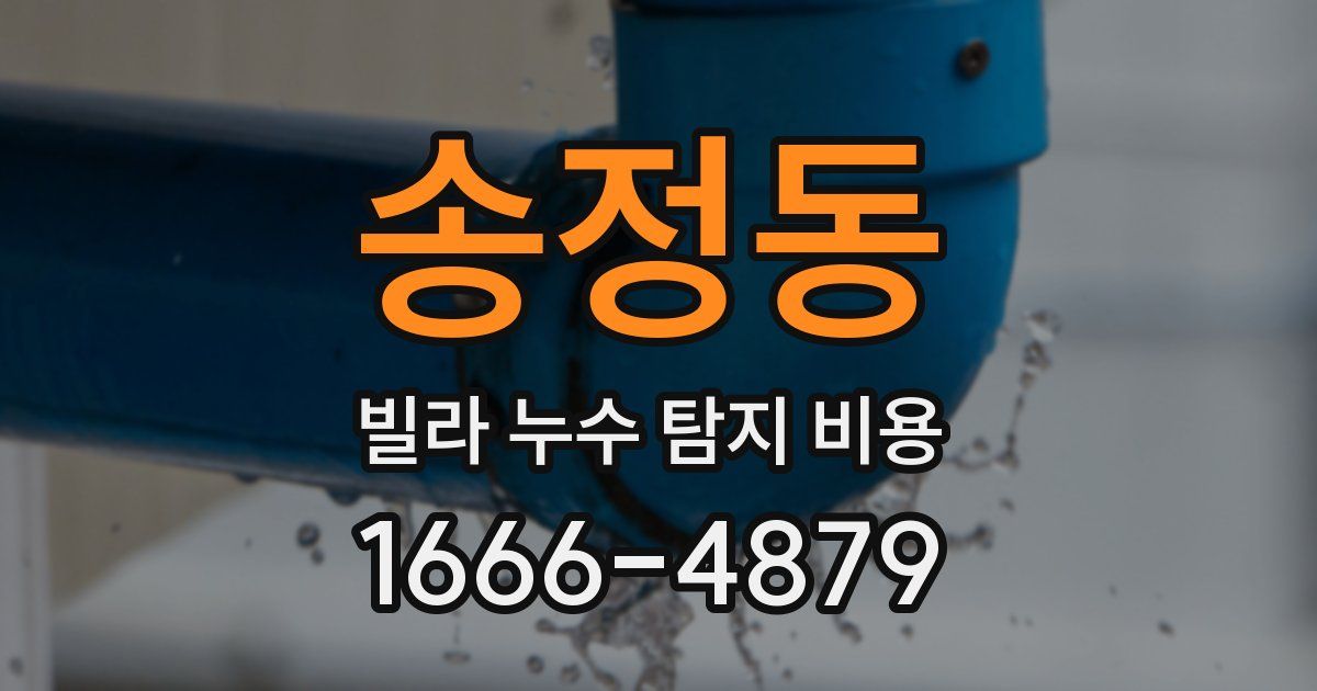송정동 빌라 누수 탐지 비용