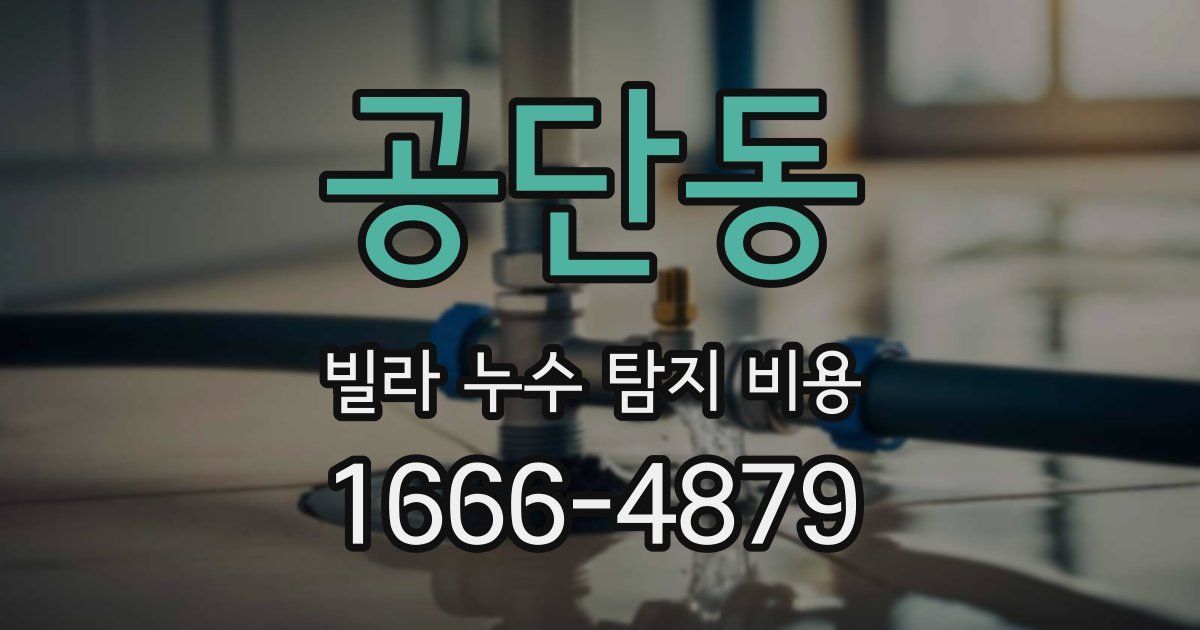 공단동 빌라 누수 탐지 비용