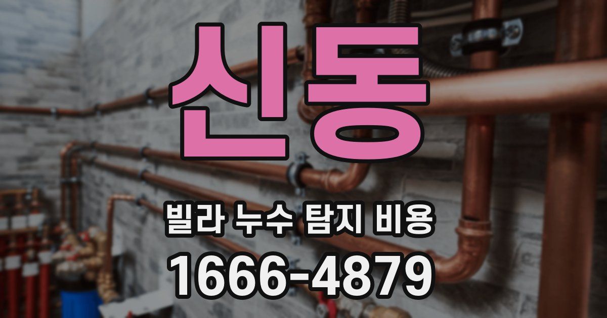 신동 빌라 누수 탐지 비용