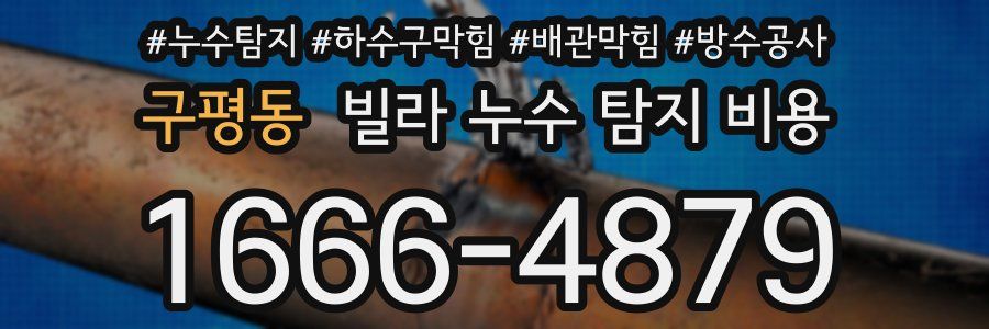 구평동 빌라 누수 탐지 비용