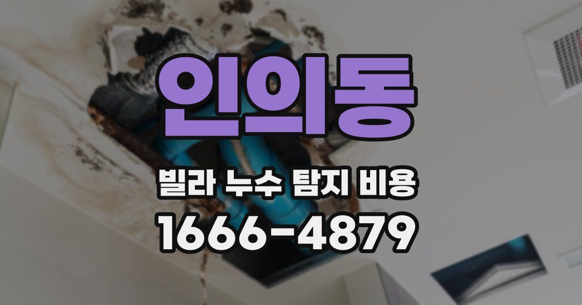 인의동 빌라 누수 탐지 비용