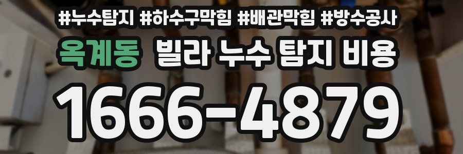 옥계동 빌라 누수 탐지 비용
