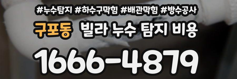 구포동 빌라 누수 탐지 비용