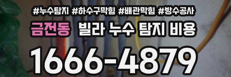 금전동 빌라 누수 탐지 비용