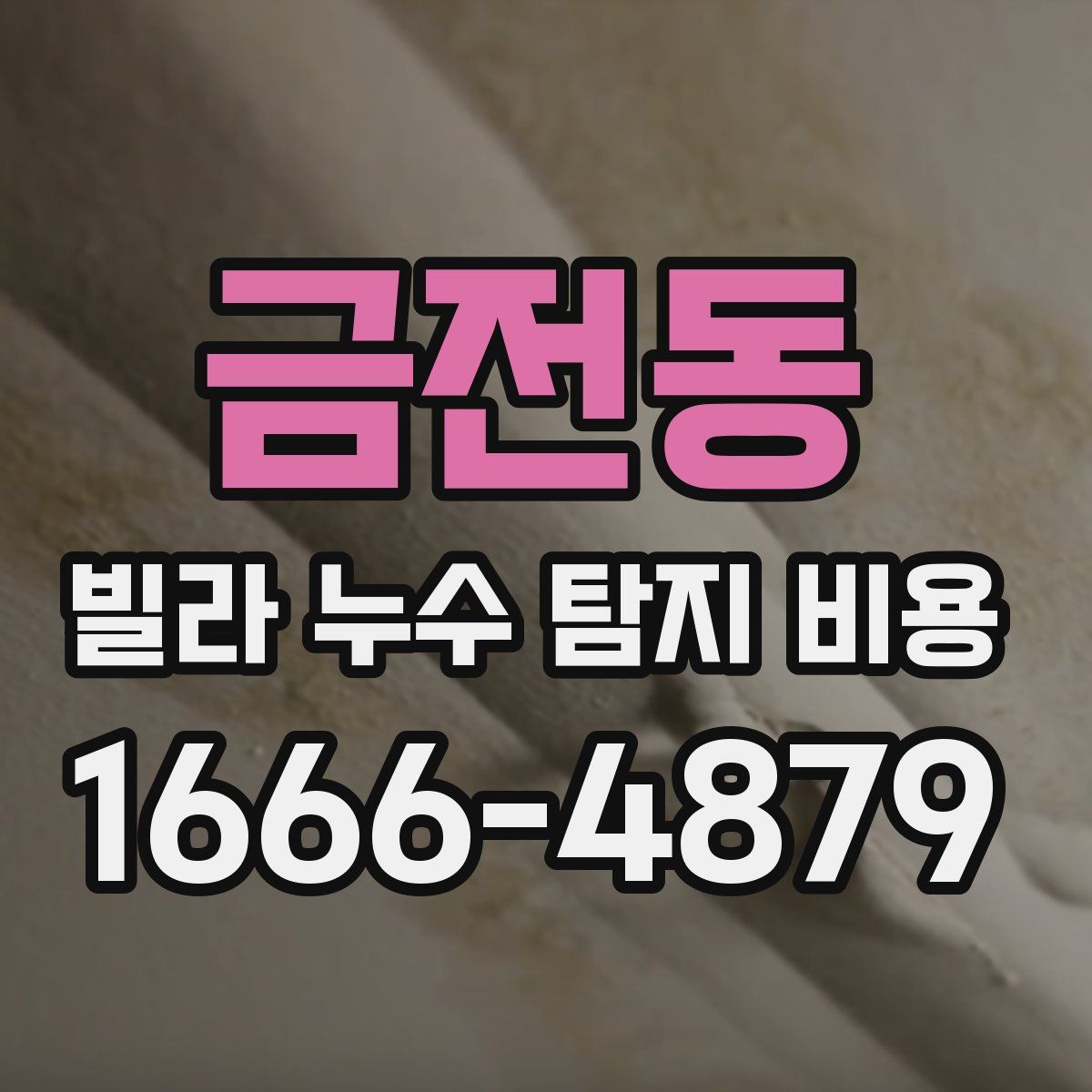 금전동 빌라 누수 탐지 비용