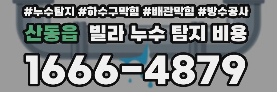 산동읍 빌라 누수 탐지 비용