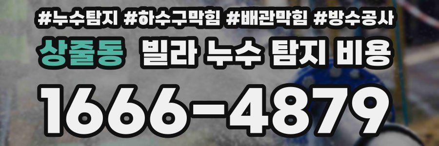 상줄동 빌라 누수 탐지 비용