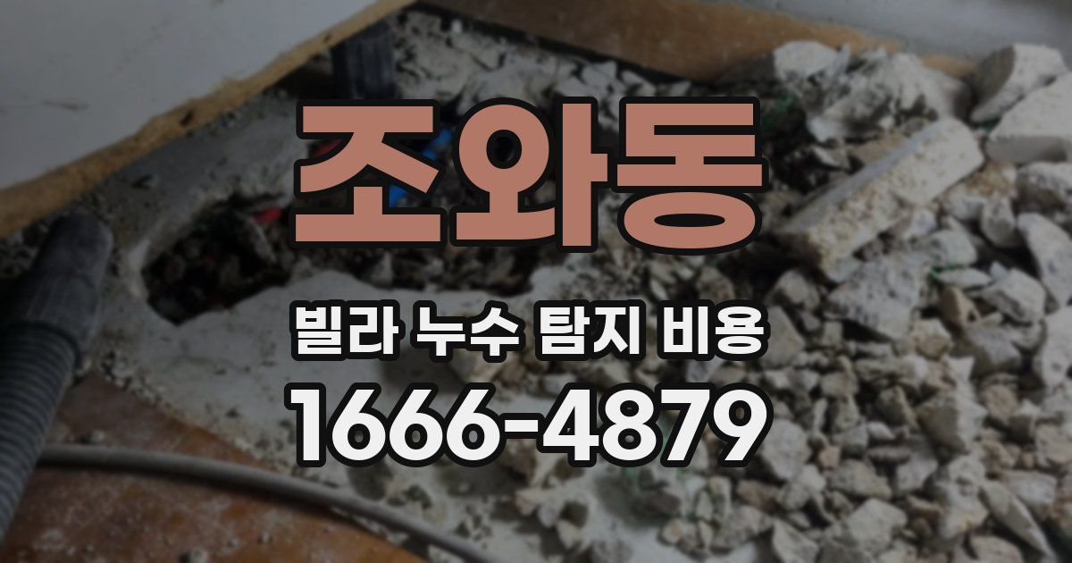 조와동 빌라 누수 탐지 비용