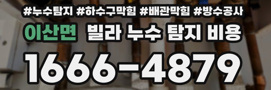 이산면 빌라 누수 탐지 비용