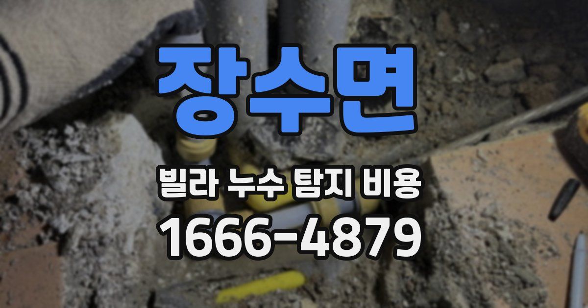 장수면 빌라 누수 탐지 비용