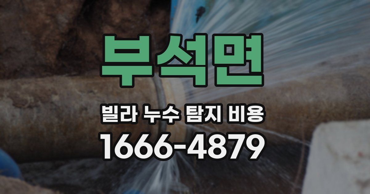 부석면 빌라 누수 탐지 비용