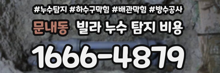 문내동 빌라 누수 탐지 비용