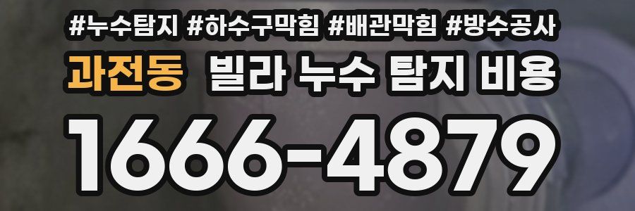 과전동 빌라 누수 탐지 비용