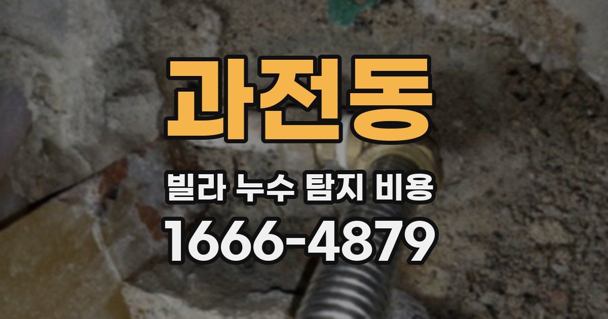 과전동 빌라 누수 탐지 비용
