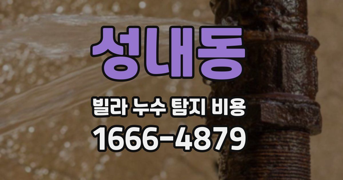 성내동 빌라 누수 탐지 비용
