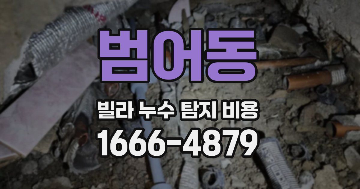 범어동 빌라 누수 탐지 비용