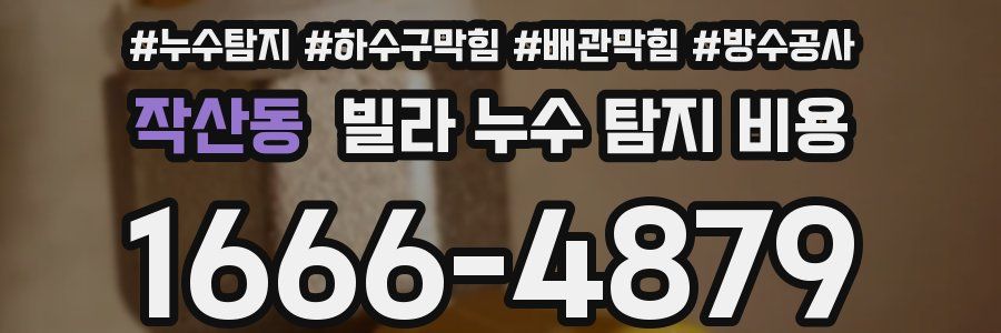 작산동 빌라 누수 탐지 비용