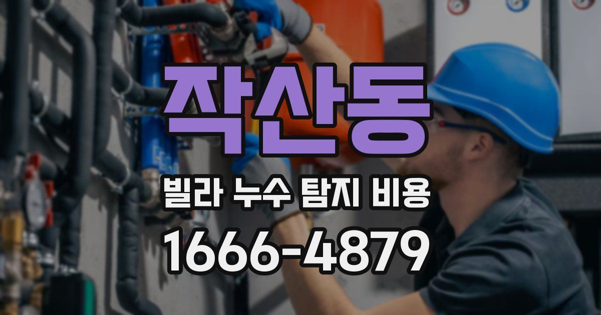 작산동 빌라 누수 탐지 비용
