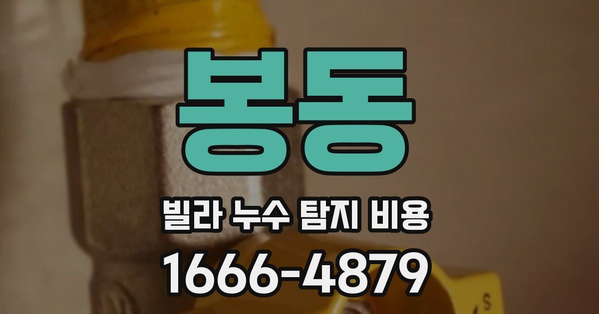 봉동 빌라 누수 탐지 비용
