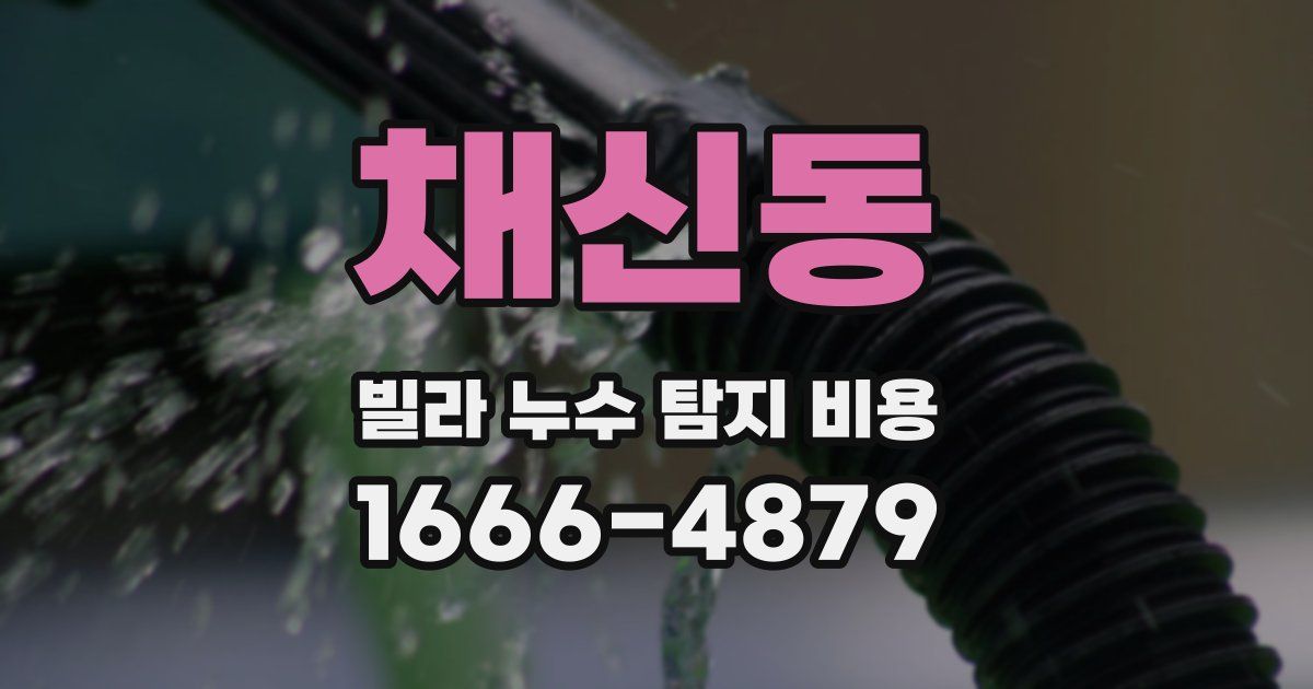 채신동 빌라 누수 탐지 비용