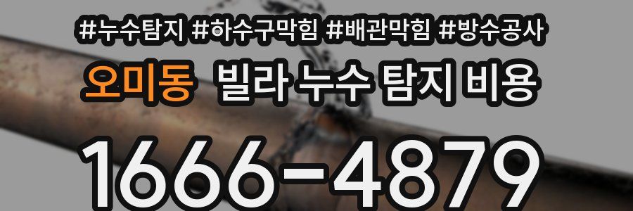 오미동 빌라 누수 탐지 비용